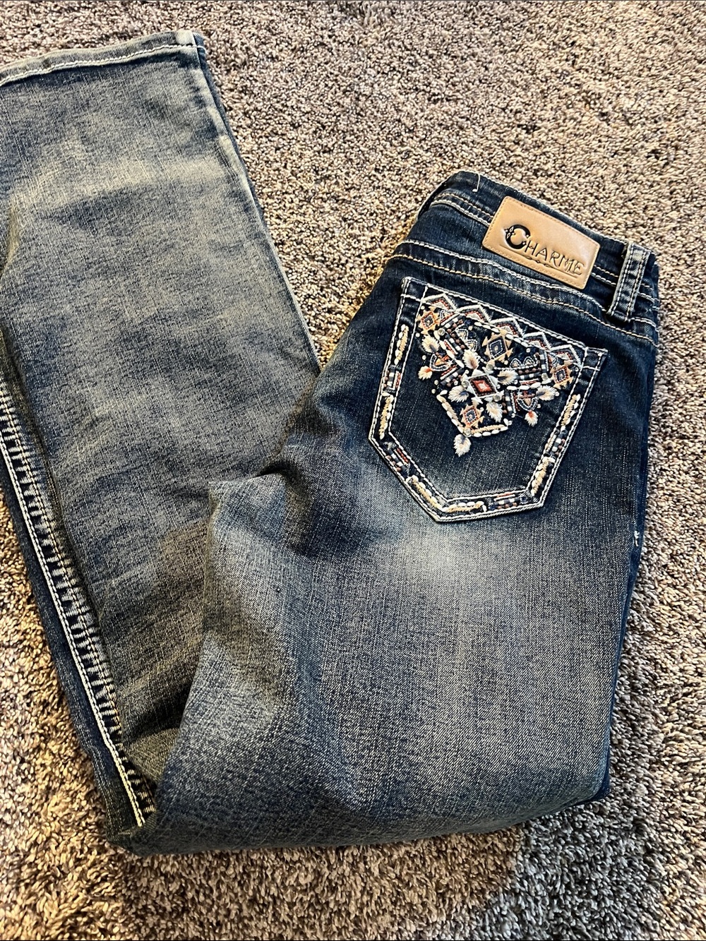 Charme Bootcut Jeans Aztec Detail Western